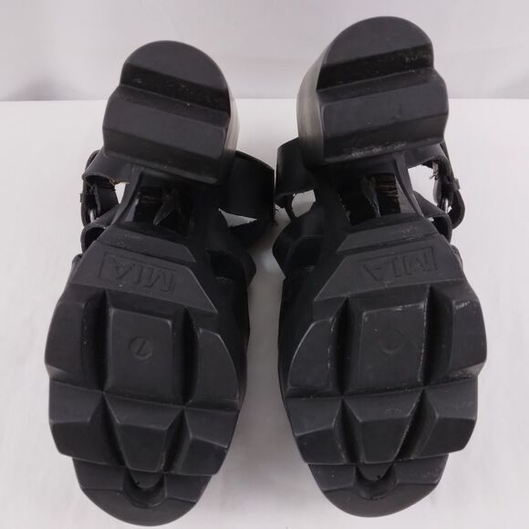 MIA LUKA Platform Sandals Black Grunge Steampunk Womens Size 7 M - Picture 9 of 10